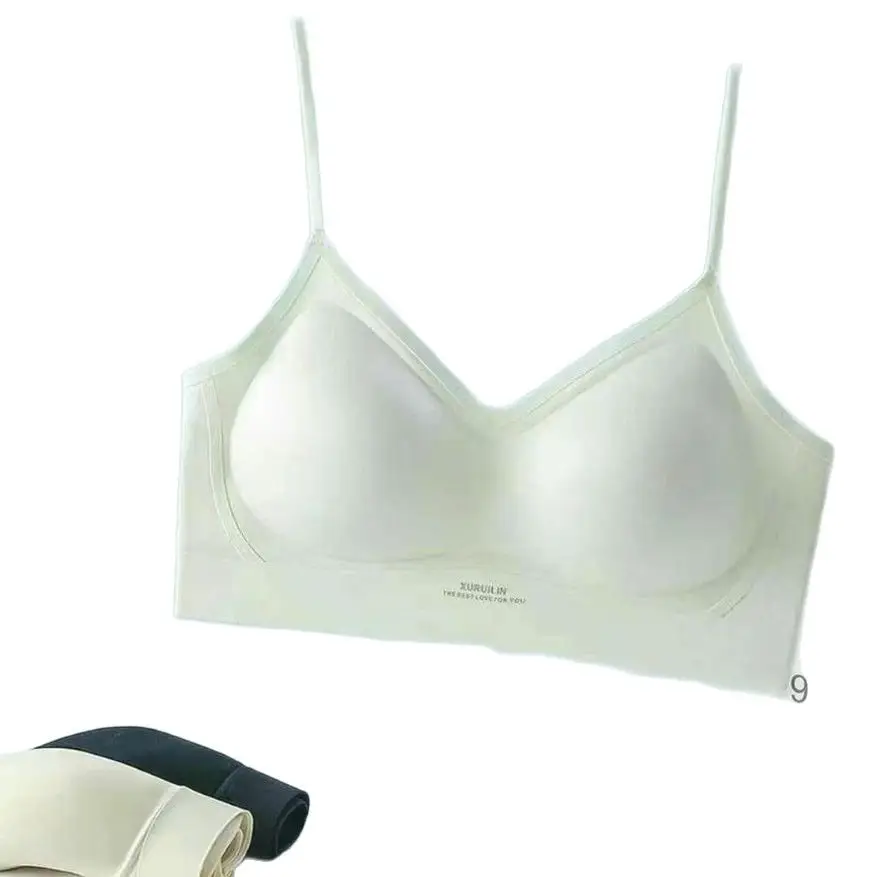 Black Fine Strap Sports Vest with Delicate Bra - Image 8