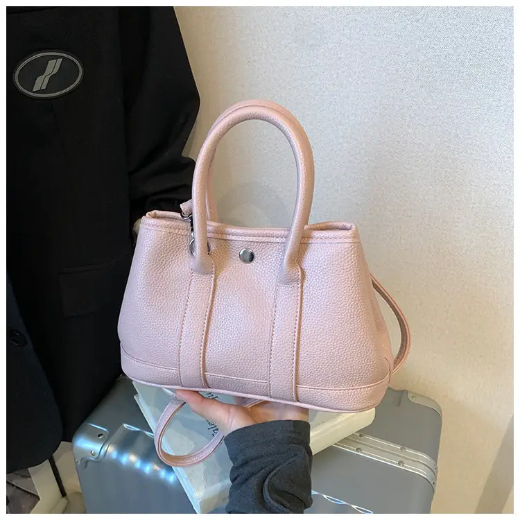 Women Cream Leather Large Tote Bag with Doll Charm — feature 27