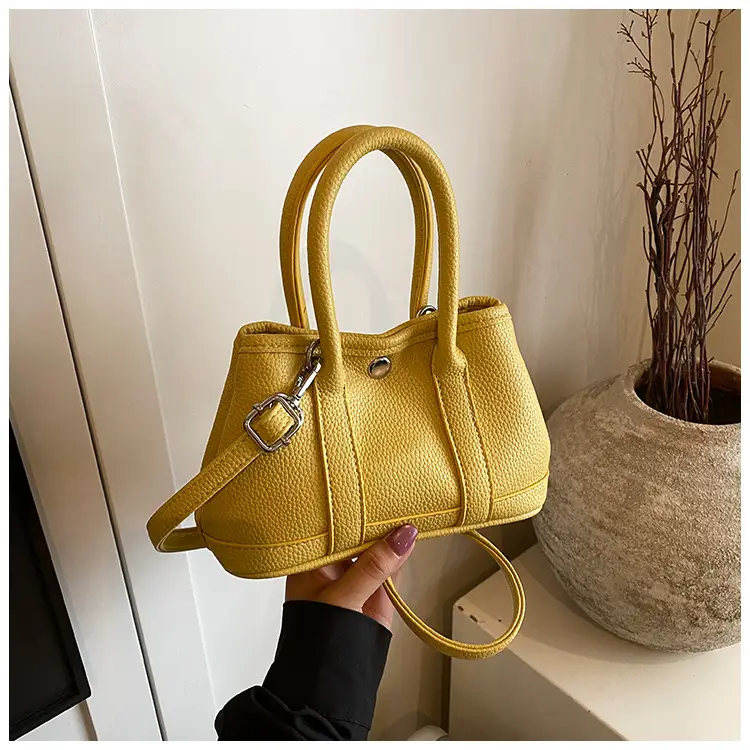 Women Cream Leather Large Tote Bag with Doll Charm — feature 30