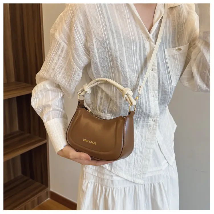 Women's Brown French Style Shoulder Crossbody Bag — feature 9