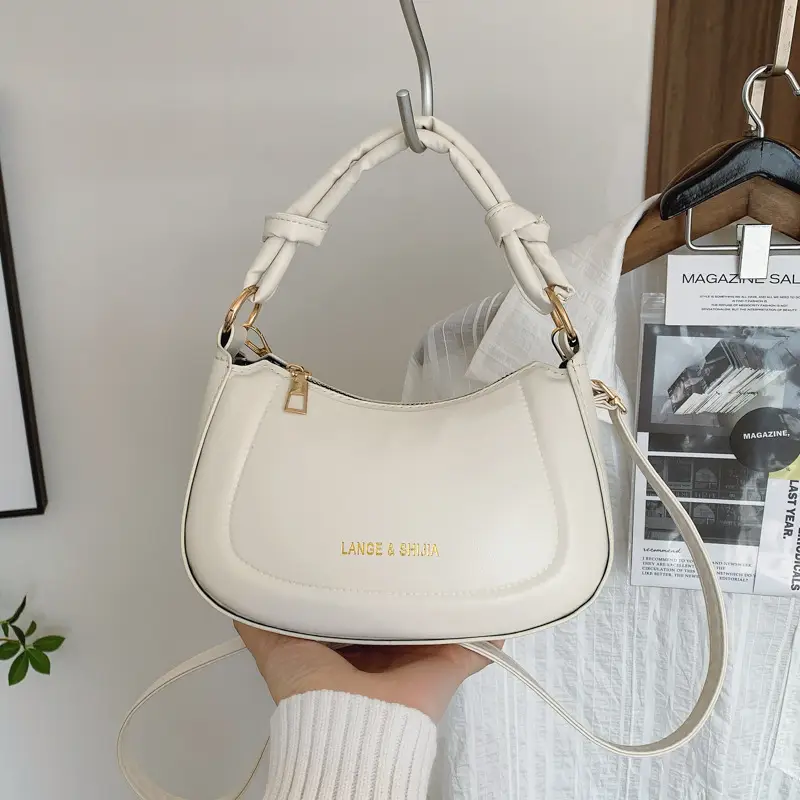 Women's Brown French Style Shoulder Crossbody Bag - Image 2