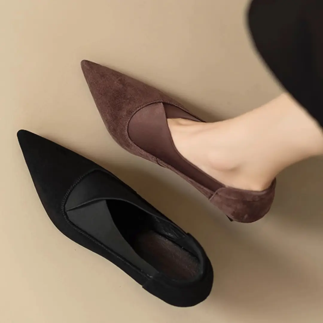 Elegant Commuter Ankle Boots with V-Cut Thin Heels, Fashionable High Heels, 2026 French-Style Pointed Toe Versatile Women's Shoes, New Spring and Autumn Models - Image 4