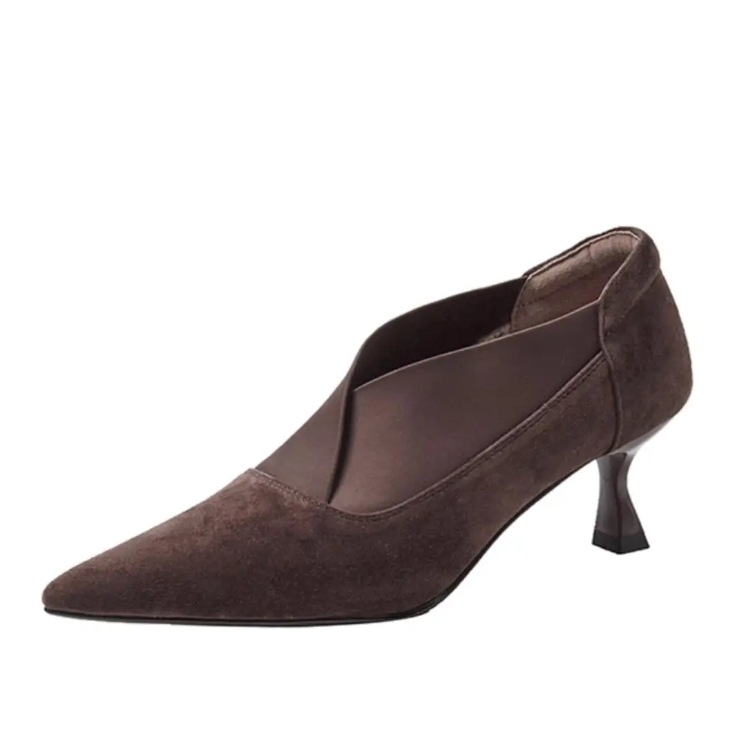 Elegant Commuter Ankle Boots with V-Cut Thin Heels, Fashionable High Heels, 2026 French-Style Pointed Toe Versatile Women's Shoes, New Spring and Autumn Models - Image 7
