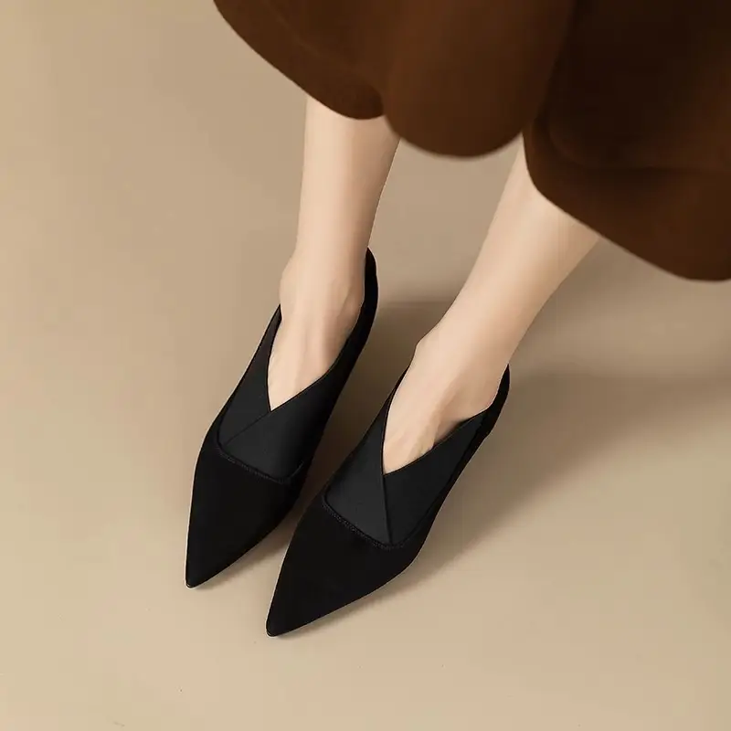 Elegant Commuter Ankle Boots with V-Cut Thin Heels, Fashionable High Heels, 2026 French-Style Pointed Toe Versatile Women's Shoes, New Spring and Autumn Models — feature 9