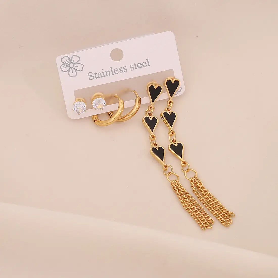 Stainless Steel Six-Leaf Clover Earrings for Women — feature 3