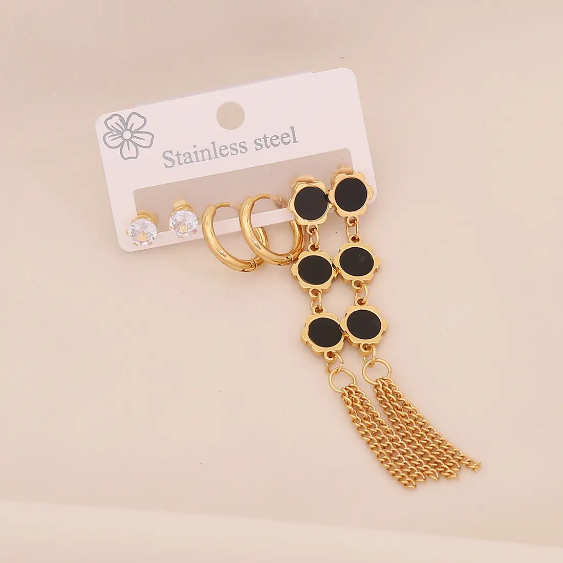 Stainless Steel Six-Leaf Clover Earrings for Women — feature 4