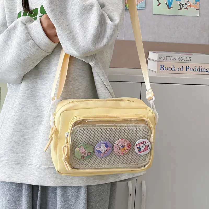 Japanese-Style Anime Doll Shoulder Bag Yellow - Image 8