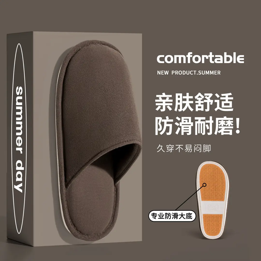 Cotton Slippers Women's New Spring Indoor Home Non-slip Comfortable Wear-resistant Couples Baotou Cotton Linen Cotton Slippers for Men - Image 3