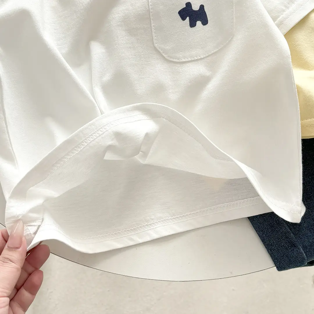 Light Blue Pure Cotton Boys T-Shirt with Pocket Design — feature 13