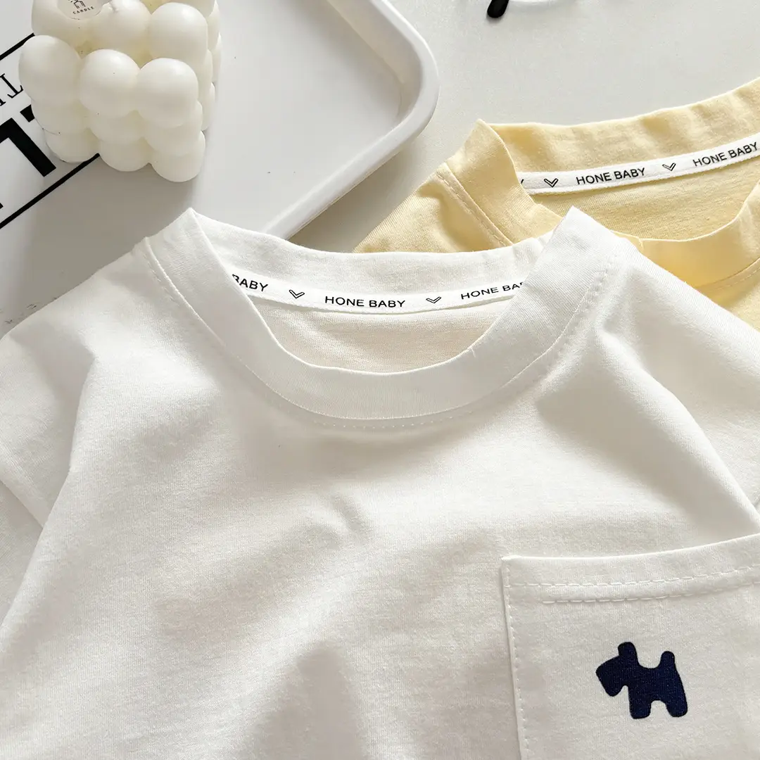 Light Blue Pure Cotton Boys T-Shirt with Pocket Design — feature 8