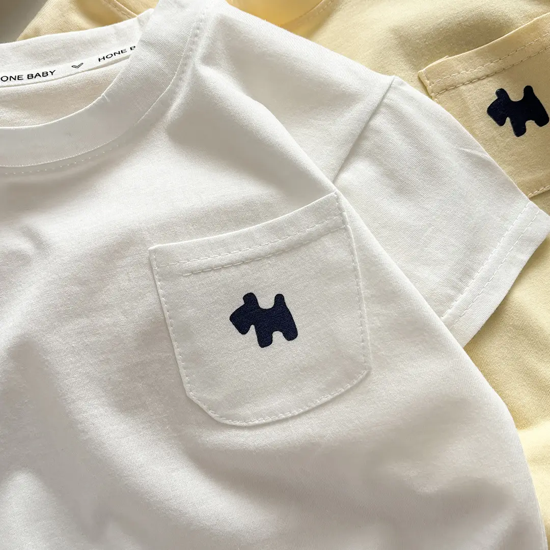 Light Blue Pure Cotton Boys T-Shirt with Pocket Design — feature 9