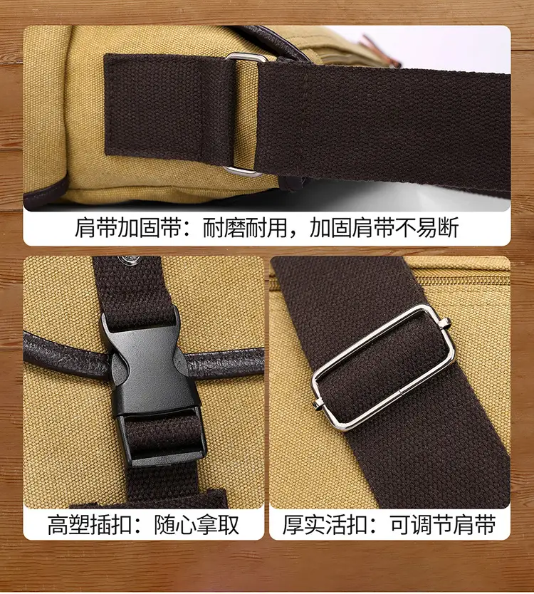 Men's Canvas Crossbody Bag Large Multi-Compartment Business Commuter — feature 10