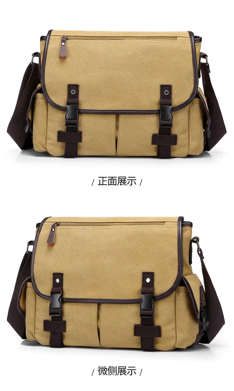 Men's Canvas Crossbody Bag Large Multi-Compartment Business Commuter — feature 20