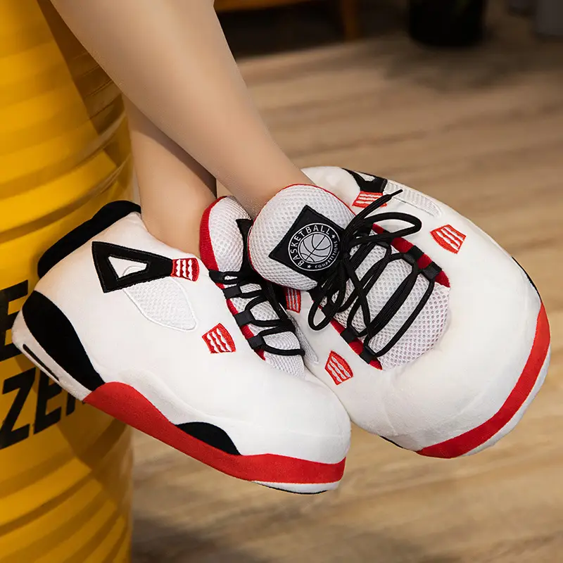 Net red with spoof A4 home shoes fat head cotton slippers coconut shoes back to the future home couple cotton slippers