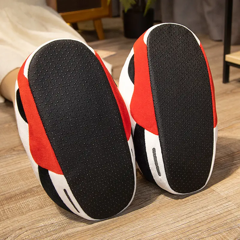Net red with spoof A4 home shoes fat head cotton slippers coconut shoes back to the future home couple cotton slippers