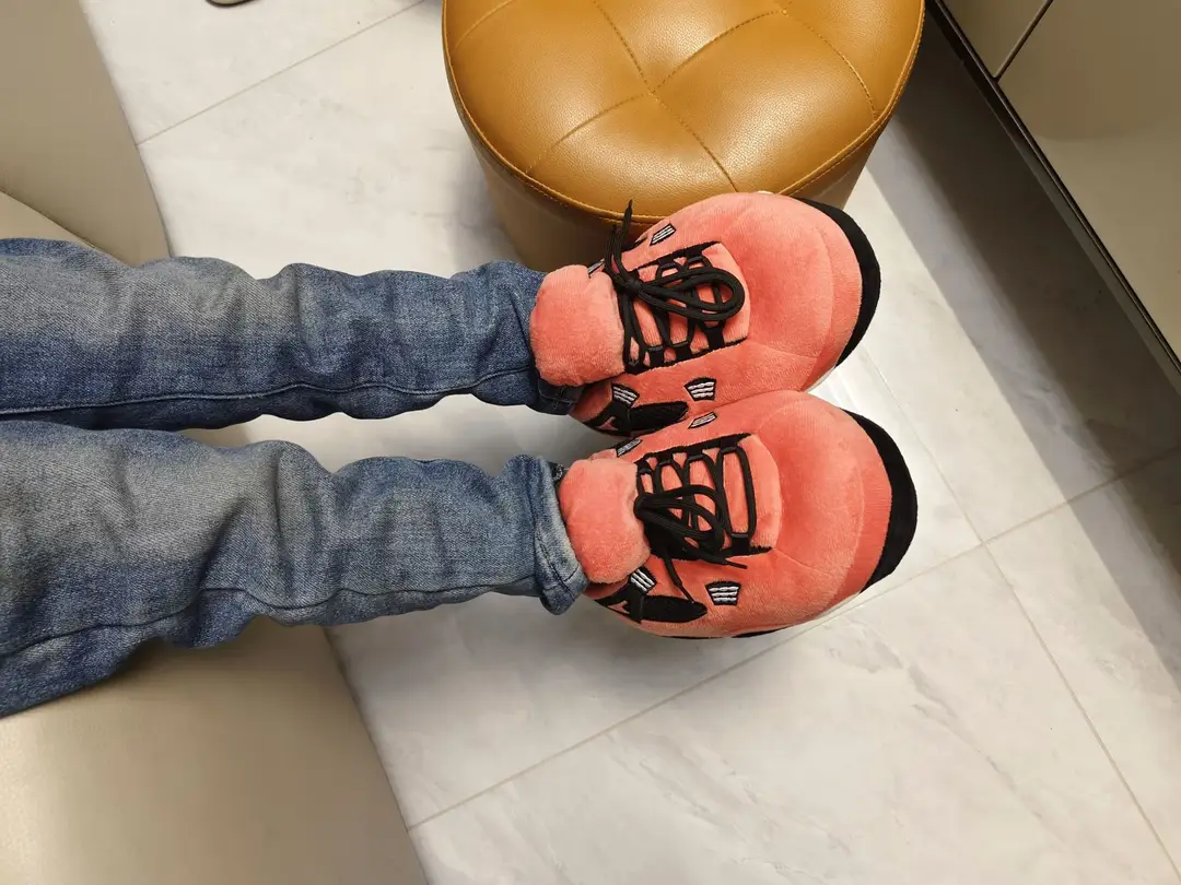 Net red with spoof A4 home shoes fat head cotton slippers coconut shoes back to the future home couple cotton slippers — feature 16