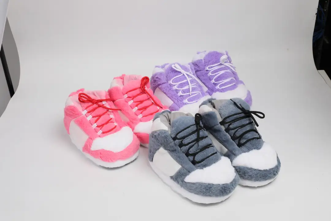 Net red with spoof A4 home shoes fat head cotton slippers coconut shoes back to the future home couple cotton slippers — feature 25