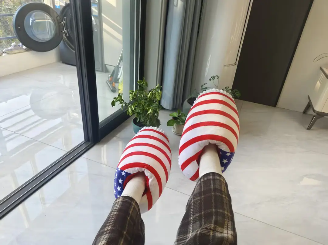Net red with spoof A4 home shoes fat head cotton slippers coconut shoes back to the future home couple cotton slippers — feature 30
