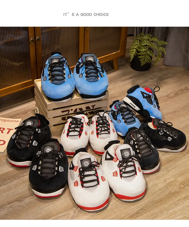 Net red with spoof A4 home shoes fat head cotton slippers coconut shoes back to the future home couple cotton slippers — feature 8