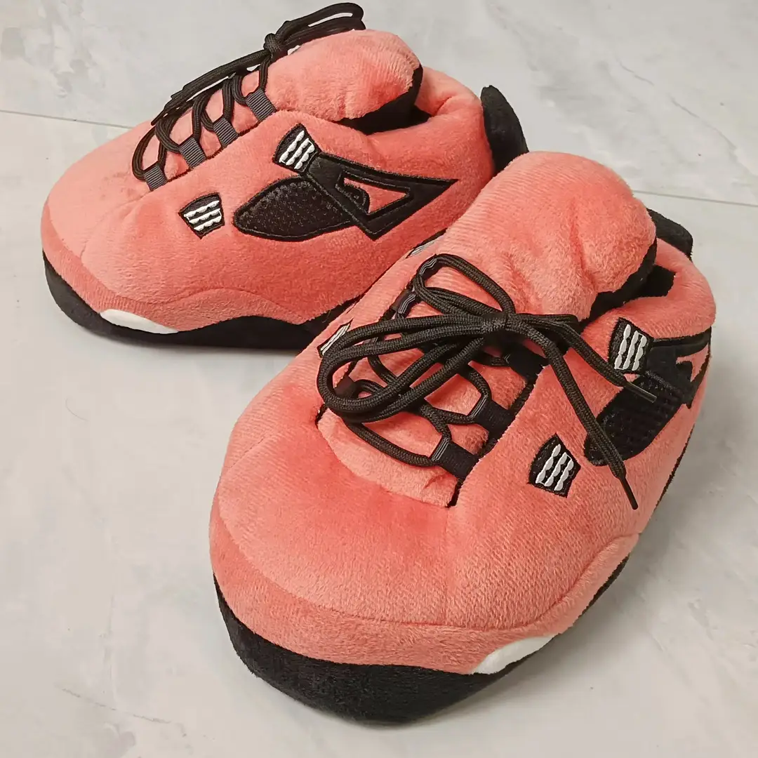 Net red with spoof A4 home shoes fat head cotton slippers coconut shoes back to the future home couple cotton slippers