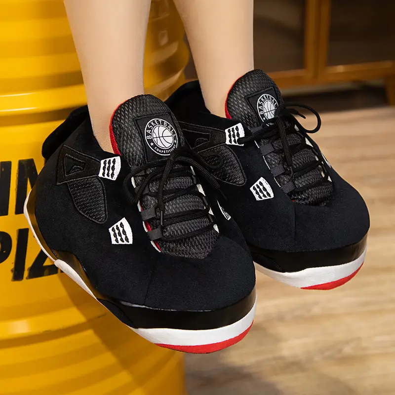 Net red with spoof A4 home shoes fat head cotton slippers coconut shoes back to the future home couple cotton slippers