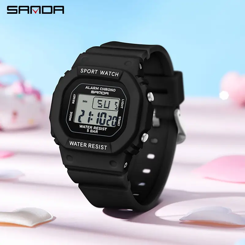 Sanda Waterproof Student Square Watch with Alarm Clock - Image 10