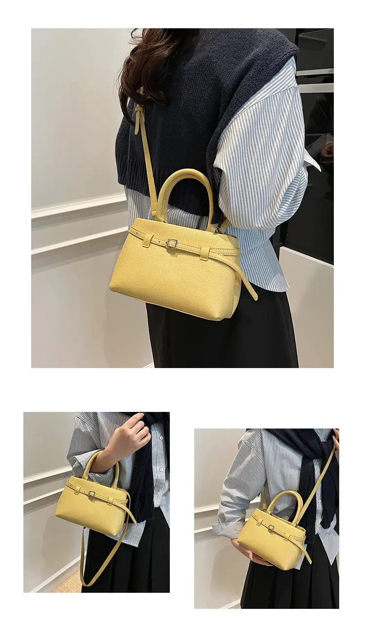 Women's Black Textured Shoulder Bag 2024 Vintage Style — feature 13