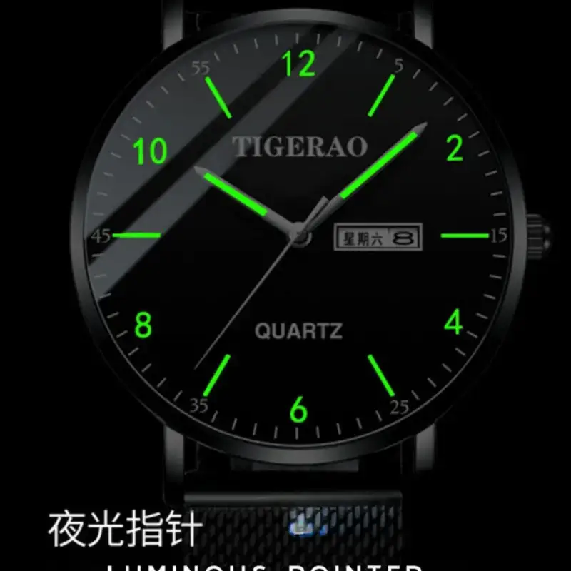 Tigerao Quartz Men's Green Dial Watch with Calendar - Image 12