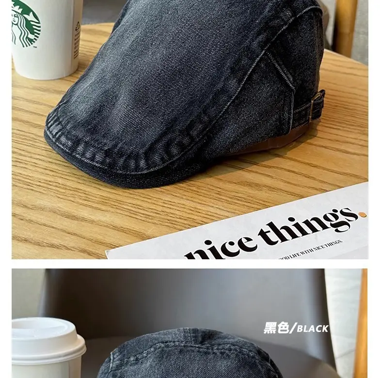 Japanese Style Denim Cap Women Vintage Washed All Match — feature 18
