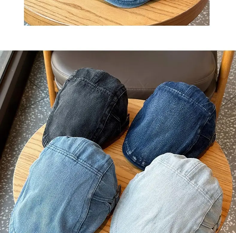 Japanese Style Denim Cap Women Vintage Washed All Match — feature 8