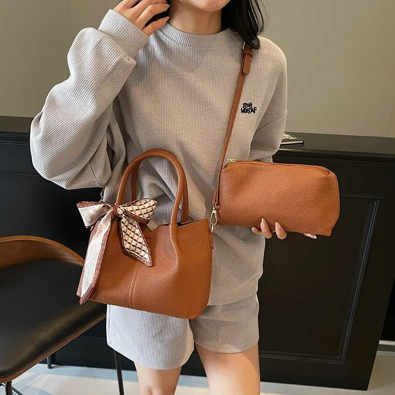 Women's Crossbody Shoulder Bag Beige Soft Leather 2025