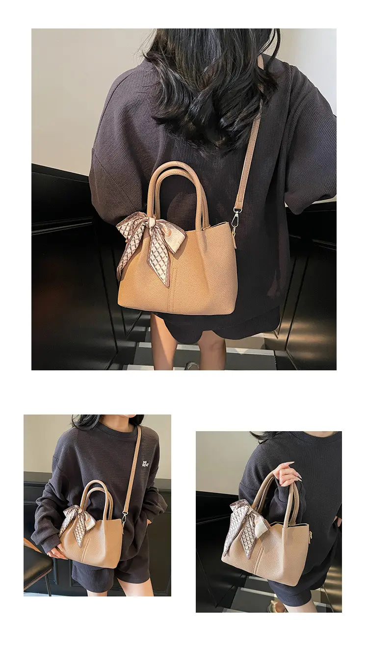 Women's Crossbody Shoulder Bag Beige Soft Leather 2025 — feature 13