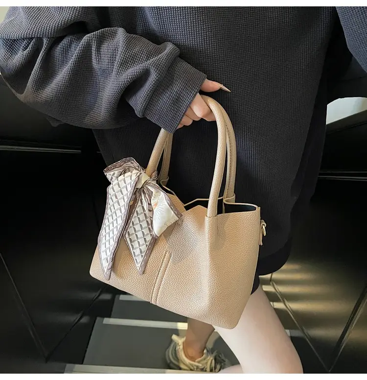 Women's Crossbody Shoulder Bag Beige Soft Leather 2025 — feature 21