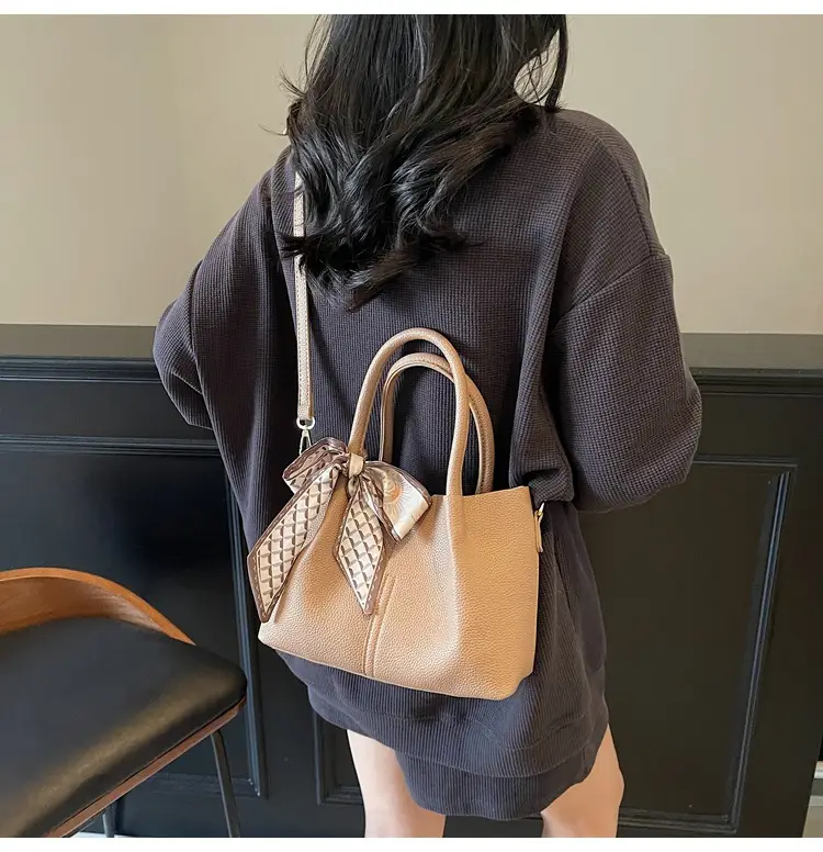 Women's Crossbody Shoulder Bag Beige Soft Leather 2025 — feature 23