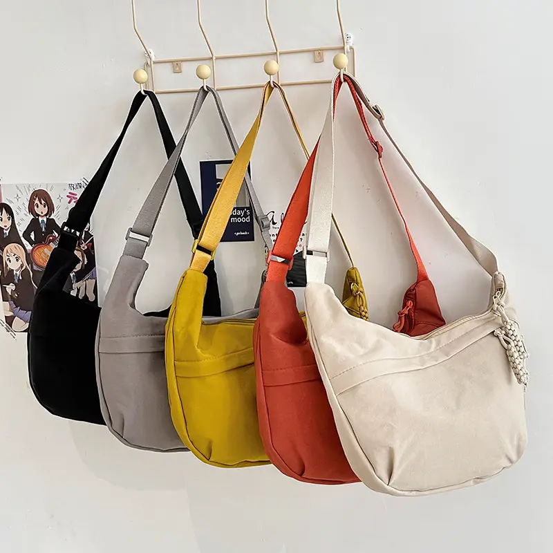 Trendy Brown Nylon Crossbody Bag for Women