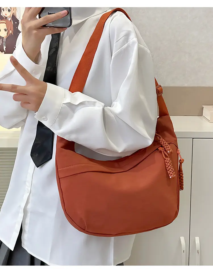 Trendy Brown Nylon Crossbody Bag for Women — feature 11