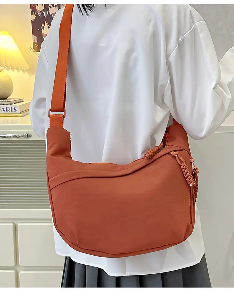 Trendy Brown Nylon Crossbody Bag for Women — feature 13