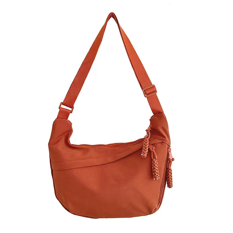 Trendy Brown Nylon Crossbody Bag for Women
