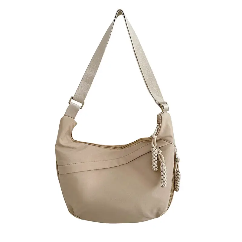 Trendy Brown Nylon Crossbody Bag for Women