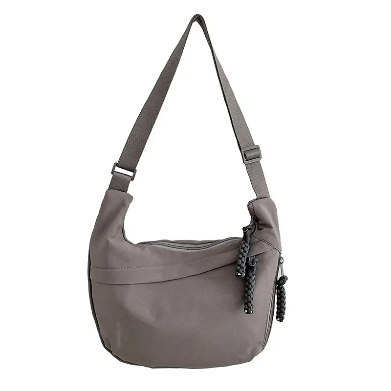 Trendy Brown Nylon Crossbody Bag for Women