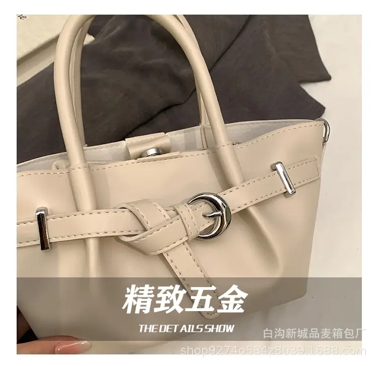 Korean Style Tan Leather Bucket Bag for Women — feature 10