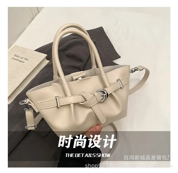 Korean Style Tan Leather Bucket Bag for Women — feature 11