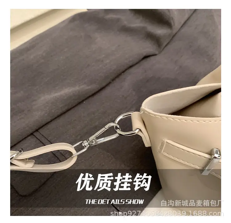 Korean Style Tan Leather Bucket Bag for Women — feature 14