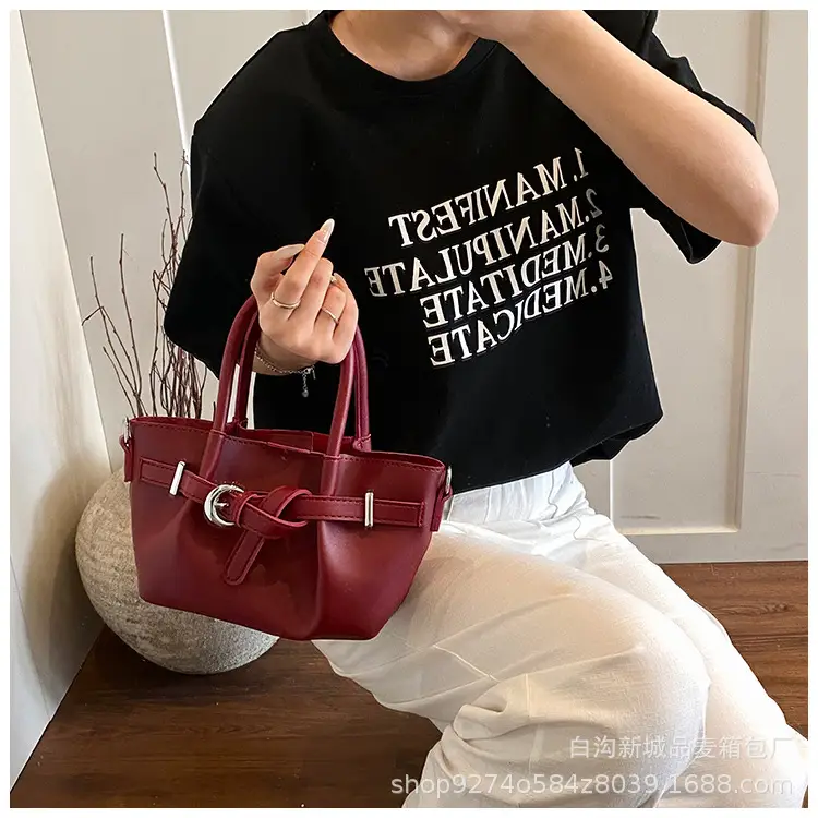 Korean Style Tan Leather Bucket Bag for Women — feature 15