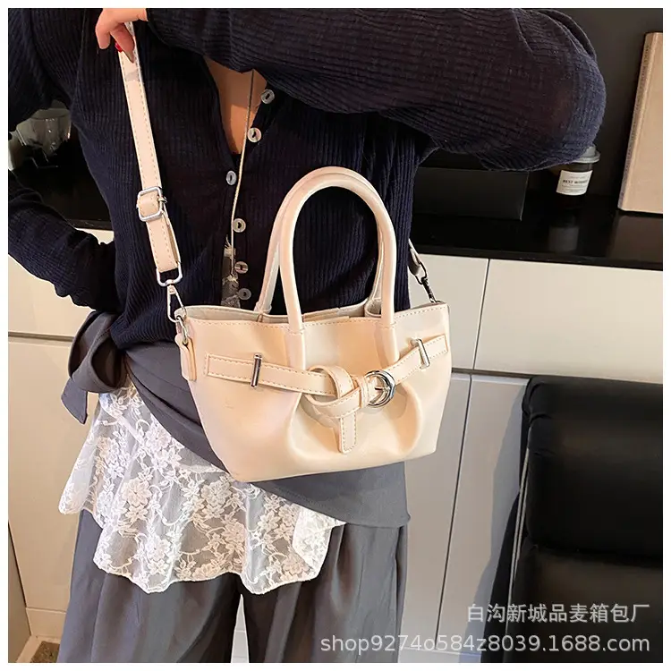 Korean Style Tan Leather Bucket Bag for Women — feature 20