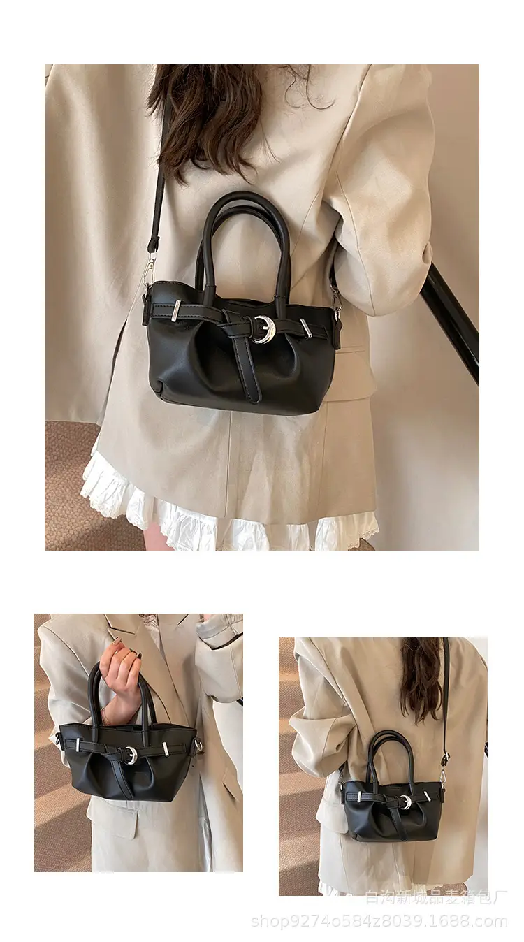 Korean Style Tan Leather Bucket Bag for Women — feature 6