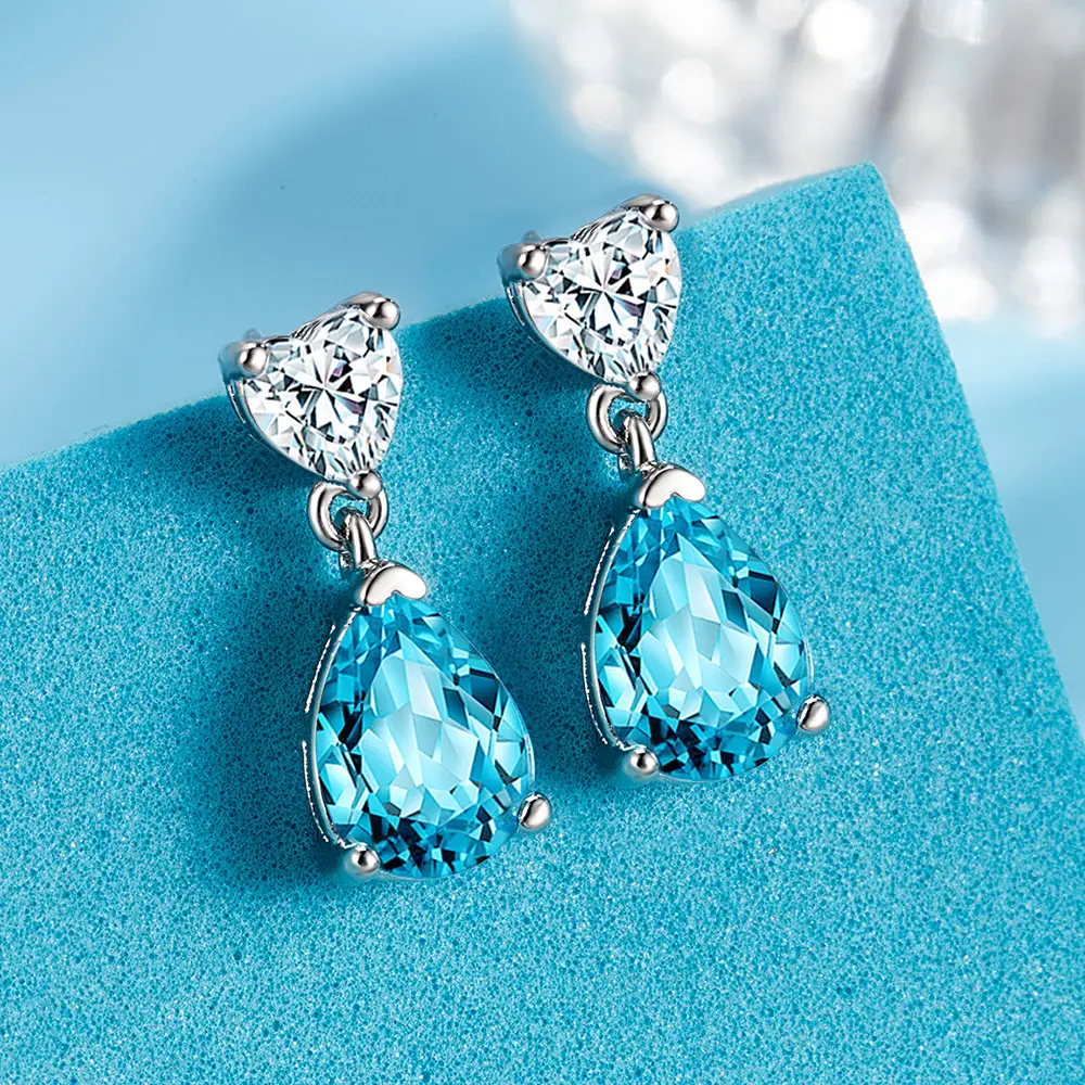 Water Drop Zircon Necklace Earrings Set for Women - Image 6