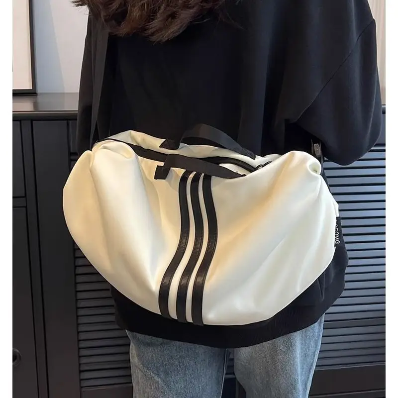 Women's Black 3-Stripes Shoulder Bag Summer Casual Travel Crossbody - Image 5