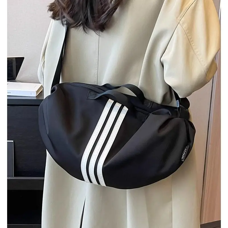 Women's Black 3-Stripes Shoulder Bag Summer Casual Travel Crossbody - Image 6
