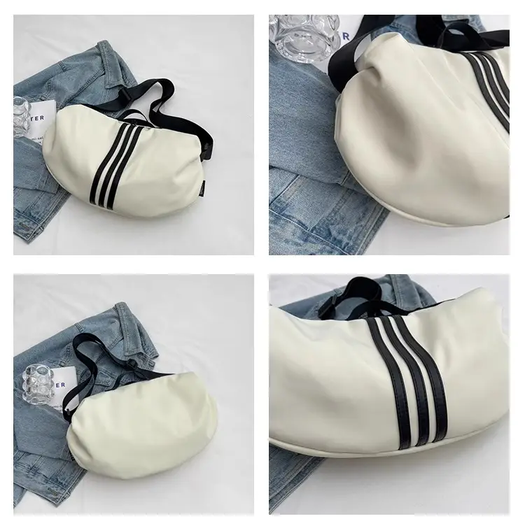 Women's Black 3-Stripes Shoulder Bag Summer Casual Travel Crossbody — feature 12